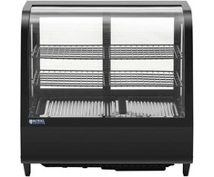 Royal Catering Šaldytuvo vitrina, stiklinė, 3 lygių, 100 l - juoda