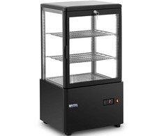 Royal Catering Šaldytuvo vitrina, stiklinė, 3 lygių, 58 l - juoda