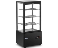 Royal Catering Šaldytuvo vitrina, stiklinė, 4 lygių, 78 l - juoda
