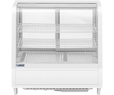 Royal Catering Šaldytuvo vitrina, stiklinė, 3 lygių, 100 l - balta