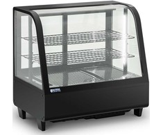 Royal Catering Šaldytuvo vitrina, stiklinė, 3 lygių, 100 l - juoda