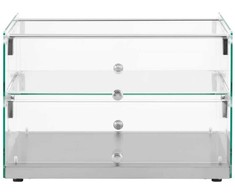 Royal Catering Konditerijos bufeto vitrina tortams, desertams, bandeliams, stiklinė, 2 lentynos, 50 l