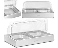 Royal Catering Pusryčių švediško stalo vitrina su ritininiu dangčiu 2x GN 1/2 2x 4 l