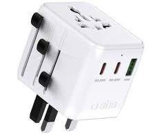 SBS Travel Adapteris 2xUSB-C 1xUSB-A Universal - Baltas