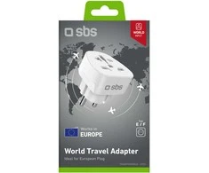 SBS Shucko/EU Travel Adapteris - Universal - Baltas