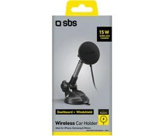 Telescopic telefono laikiklis su belaidžiu įkrovimu SBS TESUPPMAG15WLONGARM with suction cup, compatible with MagSafe - juodas