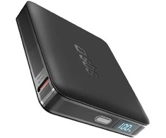SBS HD 10W 5000mAh USB-C Power Bank with LCD Ekranas - Juodas