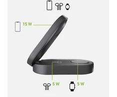 SBS 3 viename sulankstoma belaidė įkrovimo stotelė QI2 MFI - skirta iPhone - Juodas