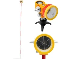 Steinberg Systems Mini prizminis geodezinis tolimačio veidrodis su stulpu ir pagrindo sidabrine danga sk. 3,6 cm 1,26 m