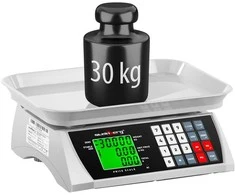 Virtuvinės svarstyklės Steinberg Systems Skaičiavimo bakalėjos svarstyklės su atmintimi ir vienetų skaičiavimo funkcija SBS-PW-301CA 30kg / 1g