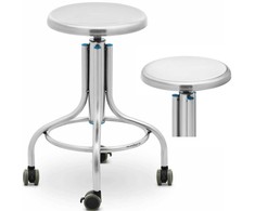 Steinberg Systems Taburetė, dirbtuvių laboratorinė taburetė, nerūdijantis plienas, 45-60 cm, iki 100 kg