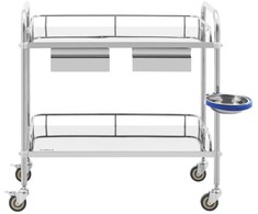 Steinberg Systems Laboratorinis kosmetinis gydymo vežimėlis pagamintas iš plieno, 2 stalčiai, 2 lentynos, 85 x 54 x 28 cm