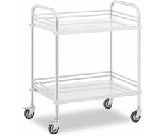 Steinberg Systems Laboratorinis kosmetinis gydymo vežimėlis pagamintas iš plieno, 2 lentynos, 73 x 44 x 86 cm, 20 kg