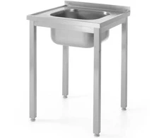 Plieninis stalviršio stalas su viena kriaukle 600x600mm - Hendi 811849