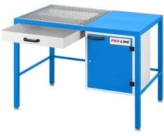 Stół szlifierski warsztatowy su stalčiumi na pył i szafką PRO-LINE 1180x780x850mm