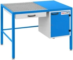 Stół szlifierski warsztatowy su stalčiumi na pył i szafką PRO-LINE 1180x780x850mm