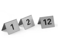 Tabliczka informacyjna NUMER STOLIKA 1-12 nerūdijantis plienas komplektas 12szt. - Hendi 663844