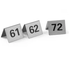 Tabliczka informacyjna NUMER STOLIKA 61-72 nerūdijantis plienas komplektas 12szt. - Hendi 663899