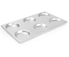 Aliuminio padėklas GN 1/1 su apskritimo formomis 125mm 530x325mm Hendi 808740