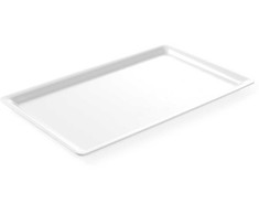 Švediško stalo padėklas maistui iš melamino GN1/4, aukštis 20mm, baltas - Hendi 566046
