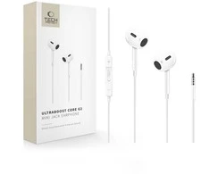 Tech-Protect Ultraboost Core G2 Mini Jack ausinės – baltos spalvos