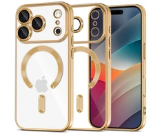 „Tech-Protect MagFlex MagSafe“ dėklas, skirtas „iPhone 17 Pro“ – permatomo aukso spalvos