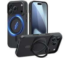 Tech-Protect MagRing MagSafe dėklas skirtas Apple iPhone 17 Pro – matinis juodos spalvos