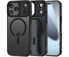 Tech-Protect MagMat MagSafe dėklas skirtas iPhone 17 Pro – matinis juodos spalvos