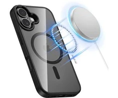 „Tech-Protect MagMat MagSafe“ dėklas, skirtas „iPhone 17“ – skaidrus, juodas