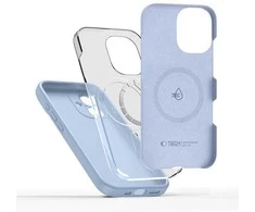 „Tech-Protect“ silikoninis „MagSafe“ dėklas, skirtas „iPhone 17“ – Mėlyna