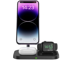 Tech Protect Įkroviklis indukcinė 3w1 ze stojakiem na smartfon Apple Watch AirPods MagSafe - juoda