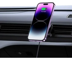 Tech-Protect MM15W-V5 automobilinio telefono laikiklis su MagSafe 15W indukciniu įkrovikliu oro ventiliacijai - juodas