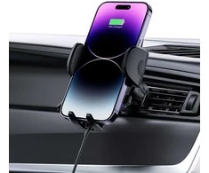 Tech-Protect CM15W-V1 automobilinis telefono laikiklis su 15 W indukciniu įkrovikliu, skirtas kabinos / oro išleidimo angai - juodas
