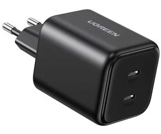 Įkroviklis Ugreen GaN 45W 2xUSB-C - juoda