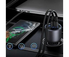 Ugreen 130W 3-Port Fast Car Char pilka Ausinės, Mobilus kompiuteris, Mobilusis telefonas, , Išorinė baterija, Telefonas Pilka Cigarų pridegiklis Automatinis