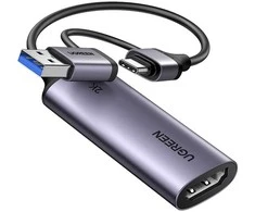 Ugreen Vaizdo įrašymo adapteris 2K@30Hz HDMI -> USB-A/USB-C