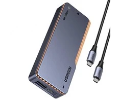 Ugreen D703 USB4 40Gb/s M.2 NVMe SSD Enclosure with Active Cooling - Gray