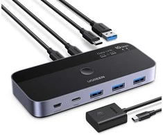 Ugreen switch USB-C USB-A 10Gb/s - pilka