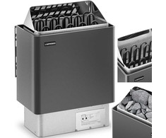Uniprodo Piec do sauny elektrinis 9-13 m3 do 110C 400 V 9 kW juoda-sidabrinė