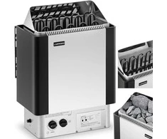 Uniprodo Elektrinė pirties krosnelė su įmontuotu valdymu 9-13 m3 iki 110C 400 V 9 kW sidabrinė-juoda