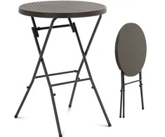 Uniprodo maitinimo stalas sodo sulankstomas apvalus 79 x 110 cm juoda