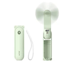 Ventiliatorius Jisulife Handheld Fan Life8 Mini Portable USB Fan with 2000mAh Power Bank and Flashlight - Žalias