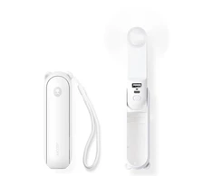 „Jisulife“ nešiojamasis ventiliatorius „Life8 Plus“ su USB įkroviklio funkcija, 4500 mAh, ir žibintuvėliu - Baltas