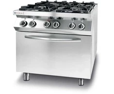 Dujinė viryklė 4 degikliai su elektrine konvekcine orkaite GN1/1 Kitchen Line - Hendi 225882
