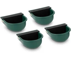 Wiesenfield Plastikinė girdykla galvijams ir arkliams su vandens jungtimi, 2,8 l, žalia - komplekte 4 vnt.