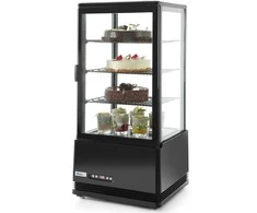 Reguliuojama stiklinė šaldymo vitrina 78L 3 lentynos juoda ARKTIC Hendi 233658