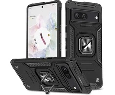 Wozinsky Ring Armor Google Pixel 7 armored magnetic holder ring dėklas telefonui juodos spalvos