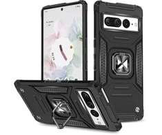 Wozinsky Ring Armor Google Pixel 7 Pro armored magnetic holder ring dėklas telefonui juodos spalvos