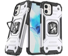 Wozinsky Dėklas šarvuotas dėklas iPhone 14 magnetiniam laikikliui Ring Armor sidabrinė