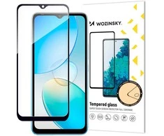 Wozinsky Full Glue grūdintas stiklas Infinix Hot 12i viso ekrano su juodu rėmeliu (tinka dėklui)